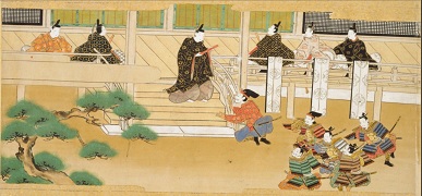 Raikō and his lieutenants are charged by the imperial court to destroy Shuten Dōji