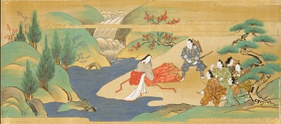 Raikō and his lieutenants came upon a distraught girl washing out the blood-stained garments