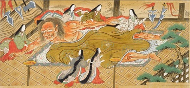 The special sake put Shuten douji into a sound sleep