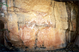 Australian Aboriginal art rock painting of the Creation Ancestors