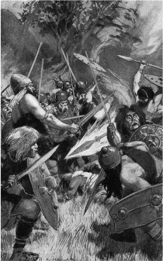 Lugh's Magic Spear; illustration by H. R. Millar
