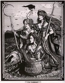 Tripartite battle goddess Morrígan