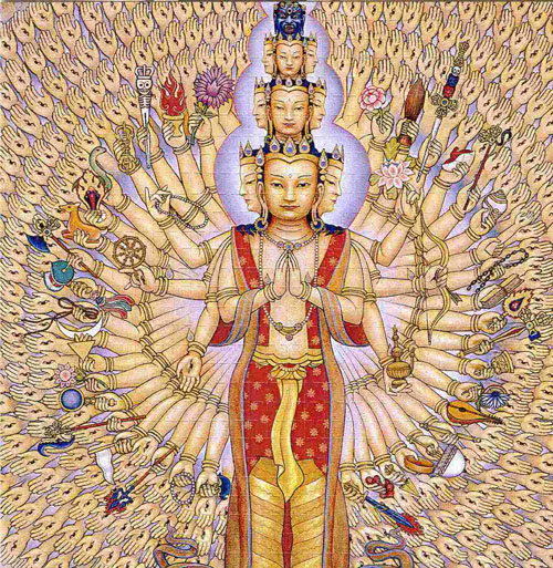 Thousand armed Avalokitesvara bodhisattva
