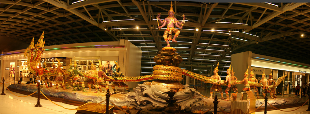 Sculpture on Suvarnabhumi Airport Bangkok