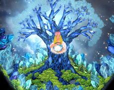 The world tree in the cave of creation