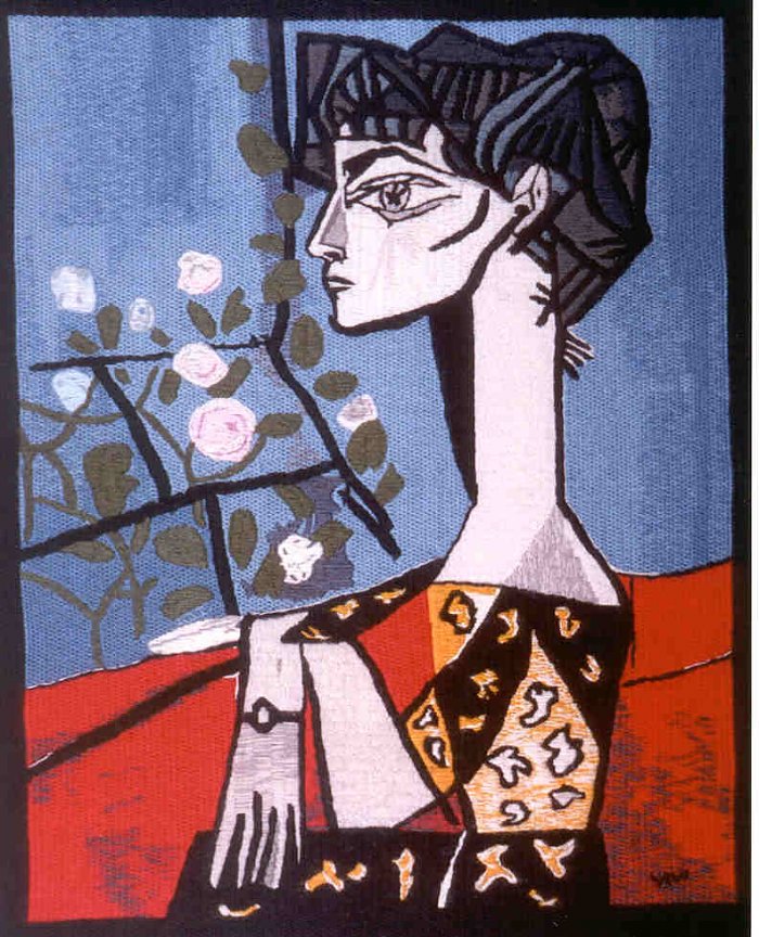 Jacqueline with Flowers (1954)